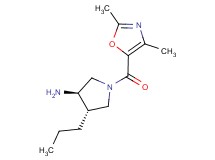 (3R*,4S*)-1-[(2,4-dimethyl-1,3-oxazol-5-yl)carbonyl]-4-propylpyrrolidin-3-amine