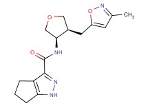 N-{(3R*,4S*)-4-[(3-methylisoxazol-5-yl)methyl]tetrahydrofuran-3-yl}-1,4,5,6-tetrahydrocyclopenta[c]pyrazole-3-carboxamide