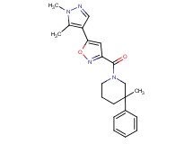 1-{[5-(1,5-dimethyl-1H-pyrazol-4-yl)isoxazol-3-yl]carbonyl}-3-methyl-3-phenylpiperidine