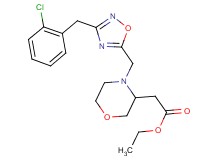 ethyl (4-{[3-(2-chlorobenzyl)-1,2,4-oxadiazol-5-yl]methyl}-3-morpholinyl)acetate