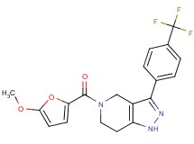5-(5-methoxy-2-furoyl)-3-[4-(trifluoromethyl)phenyl]-4,5,6,7-tetrahydro-1H-pyrazolo[4,3-c]pyridine