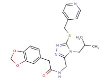 2-(1,3-benzodioxol-5-yl)-N-({4-isobutyl-5-[(4-pyridinylmethyl)thio]-4H-1,2,4-triazol-3-yl}methyl)acetamide