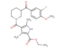 ethyl 4-{[3-(3-fluoro-4-methoxybenzoyl)-1-piperidinyl]carbonyl}-3,5-dimethyl-1H-pyrrole-2-carboxylate