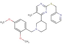 4-[1-(2,4-dimethoxybenzyl)-3-piperidinyl]-5-methyl-2-[(2-pyridinylmethyl)thio]pyrimidine