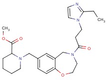 methyl 1-({4-[3-(2-ethyl-1H-imidazol-1-yl)propanoyl]-2,3,4,5-tetrahydro-1,4-benzoxazepin-7-yl}methyl)-2-piperidinecarboxylate