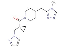 4-[(4-methyl-4H-1,2,4-triazol-3-yl)methyl]-1-{[1-(1H-pyrazol-1-ylmethyl)cyclopropyl]carbonyl}piperidine