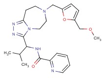 N-[1-(7-{[5-(methoxymethyl)-2-furyl]methyl}-6,7,8,9-tetrahydro-5H-[1,2,4]triazolo[4,3-d][1,4]diazepin-3-yl)-2-methylpropyl]-2-pyridinecarboxamide