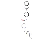 N-[4-(1H-indol-2-yl)phenyl]-1-[(2-methyl-1,3-thiazol-5-yl)methyl]-4-piperidinecarboxamide