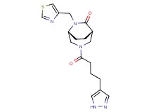 (1S*,5R*)-3-[4-(1H-pyrazol-4-yl)butanoyl]-6-(1,3-thiazol-4-ylmethyl)-3,6-diazabicyclo[3.2.2]nonan-7-one