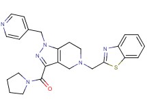 5-(1,3-benzothiazol-2-ylmethyl)-1-(4-pyridinylmethyl)-3-(1-pyrrolidinylcarbonyl)-4,5,6,7-tetrahydro-1H-pyrazolo[4,3-c]pyridine