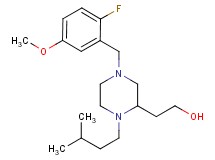 2-[4-(2-fluoro-5-methoxybenzyl)-1-(3-methylbutyl)-2-piperazinyl]ethanol