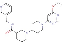 1'-(6-methoxypyrimidin-4-yl)-N-(pyridin-3-ylmethyl)-1,4'-bipiperidine-3-carboxamide