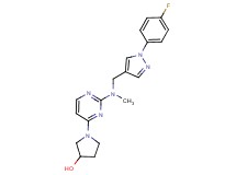 1-{2-[{[1-(4-fluorophenyl)-1H-pyrazol-4-yl]methyl}(methyl)amino]-4-pyrimidinyl}-3-pyrrolidinol