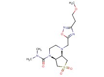 (4aR*,7aS*)-4-{[3-(2-methoxyethyl)-1,2,4-oxadiazol-5-yl]methyl}-N,N-dimethylhexahydrothieno[3,4-b]pyrazine-1(2H)-carboxamide 6,6-dioxide
