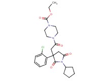 ethyl 4-{[3-(2-chlorophenyl)-1-cyclopentyl-2,5-dioxo-3-pyrrolidinyl]acetyl}-1-piperazinecarboxylate