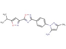 1-{4-[5-(5-isopropyl-3-isoxazolyl)-1,2,4-oxadiazol-3-yl]phenyl}-3-methyl-1H-pyrazol-5-amine