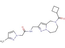 N-{[5-(cyclobutylcarbonyl)-5,6,7,8-tetrahydro-4H-pyrazolo[1,5-a][1,4]diazepin-2-yl]methyl}-2-(3-methyl-1H-pyrazol-1-yl)acetamide