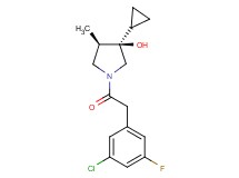 (3R*,4R*)-1-[(3-chloro-5-fluorophenyl)acetyl]-3-cyclopropyl-4-methyl-3-pyrrolidinol