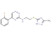5-(2-fluorophenyl)-N-{2-[(3-methyl-1H-1,2,4-triazol-5-yl)thio]ethyl}-1,2,4-triazin-3-amine