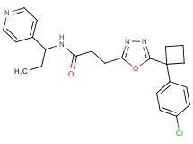 3-{5-[1-(4-chlorophenyl)cyclobutyl]-1,3,4-oxadiazol-2-yl}-N-[1-(4-pyridinyl)propyl]propanamide
