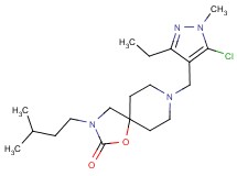 8-[(5-chloro-3-ethyl-1-methyl-1H-pyrazol-4-yl)methyl]-3-(3-methylbutyl)-1-oxa-3,8-diazaspiro[4.5]decan-2-one