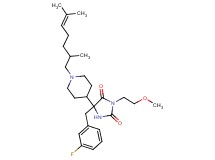 5-[1-(2,6-dimethyl-5-hepten-1-yl)-4-piperidinyl]-5-(3-fluorobenzyl)-3-(2-methoxyethyl)-2,4-imidazolidinedione