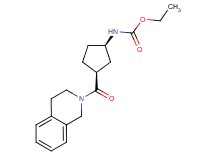 ethyl [(1R*,3S*)-3-(3,4-dihydro-2(1H)-isoquinolinylcarbonyl)cyclopentyl]carbamate
