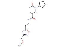 1-cyclopentyl-N-{2-[3-(methoxymethyl)-1,2,4-oxadiazol-5-yl]ethyl}-6-oxo-3-piperidinecarboxamide