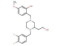 2-{[4-(3,4-difluorobenzyl)-3-(2-hydroxyethyl)-1-piperazinyl]methyl}-5-methoxyphenol