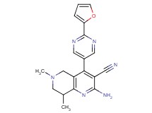 2-amino-4-[2-(2-furyl)-5-pyrimidinyl]-6,8-dimethyl-5,6,7,8-tetrahydro-1,6-naphthyridine-3-carbonitrile