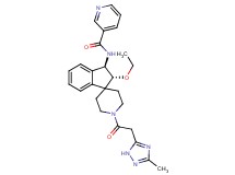 N-{(2R*,3R*)-2-ethoxy-1'-[(3-methyl-1H-1,2,4-triazol-5-yl)acetyl]-2,3-dihydrospiro[indene-1,4'-piperidin]-3-yl}nicotinamide