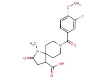 8-(3-fluoro-4-methoxybenzoyl)-1-methyl-2-oxo-1,8-diazaspiro[4.5]decane-4-carboxylic acid