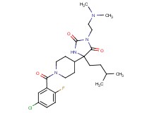 5-[1-(5-chloro-2-fluorobenzoyl)-4-piperidinyl]-3-[2-(dimethylamino)ethyl]-5-(3-methylbutyl)-2,4-imidazolidinedione