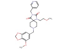 8-[(7-methoxy-1,3-benzodioxol-5-yl)methyl]-1-(2-methoxyethyl)-3-(3-pyridinylmethyl)-1,3,8-triazaspiro[4.5]decane-2,4-dione