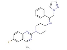 1-(6-fluoro-4-methyl-2-quinazolinyl)-N-[1-phenyl-2-(1H-pyrazol-1-yl)ethyl]-4-piperidinamine