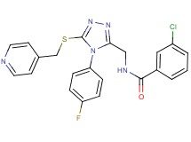 3-chloro-N-({4-(4-fluorophenyl)-5-[(4-pyridinylmethyl)thio]-4H-1,2,4-triazol-3-yl}methyl)benzamide
