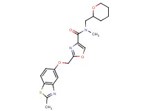 N-methyl-2-{[(2-methyl-1,3-benzothiazol-5-yl)oxy]methyl}-N-(tetrahydro-2H-pyran-2-ylmethyl)-1,3-oxazole-4-carboxamide