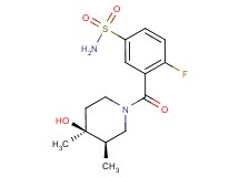 4-fluoro-3-{[(3R*,4S*)-4-hydroxy-3,4-dimethylpiperidin-1-yl]carbonyl}benzenesulfonamide