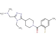 ({4-ethyl-5-[1-(2-fluoro-4-methylbenzoyl)piperidin-4-yl]-4H-1,2,4-triazol-3-yl}methyl)dimethylamine