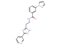 3-(1H-pyrazol-1-yl)-N-[2-(3-pyridin-3-yl-1H-1,2,4-triazol-5-yl)ethyl]benzamide