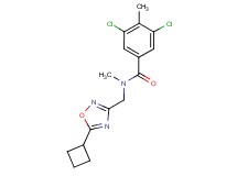 3,5-dichloro-N-[(5-cyclobutyl-1,2,4-oxadiazol-3-yl)methyl]-N,4-dimethylbenzamide