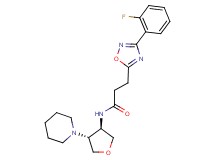 3-[3-(2-fluorophenyl)-1,2,4-oxadiazol-5-yl]-N-[(3R*,4R*)-4-piperidin-1-yltetrahydrofuran-3-yl]propanamide