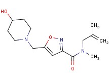 5-[(4-hydroxypiperidin-1-yl)methyl]-N-methyl-N-(2-methylprop-2-en-1-yl)isoxazole-3-carboxamide