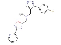 1-[3-(4-fluorophenyl)-1H-pyrazol-4-yl]-N-methyl-N-[(3-pyridin-2-yl-1,2,4-oxadiazol-5-yl)methyl]methanamine