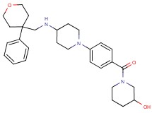 1-[4-(4-{[(4-phenyltetrahydro-2H-pyran-4-yl)methyl]amino}-1-piperidinyl)benzoyl]-3-piperidinol