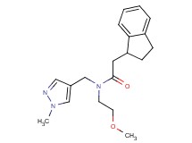2-(2,3-dihydro-1H-inden-1-yl)-N-(2-methoxyethyl)-N-[(1-methyl-1H-pyrazol-4-yl)methyl]acetamide