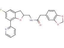 2-(1,3-benzodioxol-5-yl)-N-{[5-fluoro-7-(2-pyridinyl)-2,3-dihydro-1-benzofuran-2-yl]methyl}acetamide