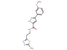 3-(3-methoxyphenyl)-N-[2-(5-methyl-1,3,4-thiadiazol-2-yl)ethyl]-1H-pyrazole-5-carboxamide
