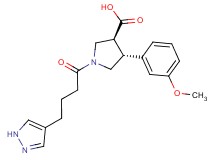(3S*,4R*)-4-(3-methoxyphenyl)-1-[4-(1H-pyrazol-4-yl)butanoyl]pyrrolidine-3-carboxylic acid