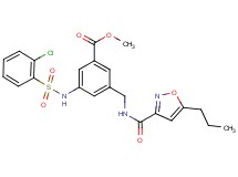 methyl 3-{[(2-chlorophenyl)sulfonyl]amino}-5-({[(5-propyl-3-isoxazolyl)carbonyl]amino}methyl)benzoate